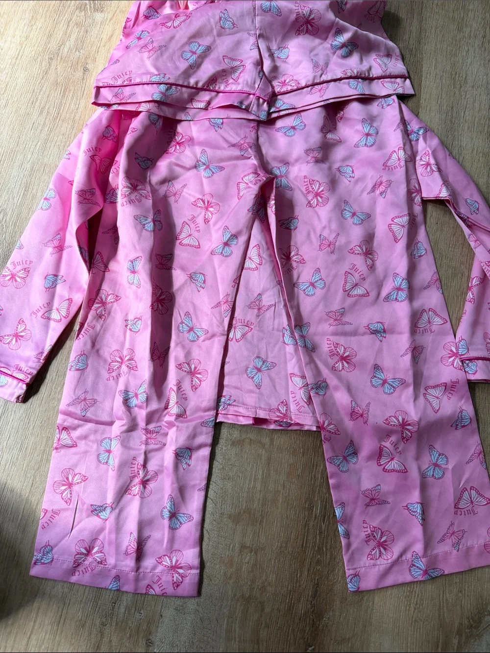 NWT Juicy Couture Girls' Pink Butterfly Pajama Set size 6/6X